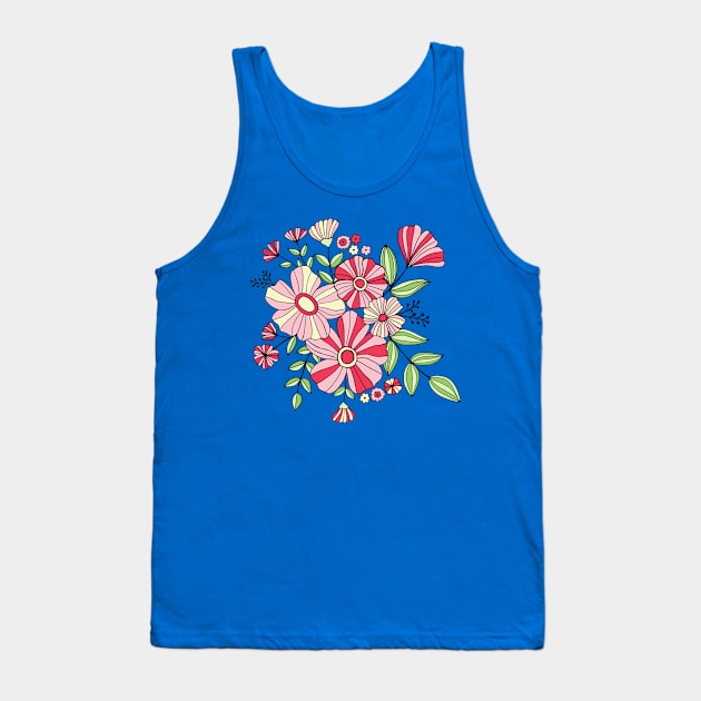 Vintage boho floral dream in blue and pink Tank Top by Natalisa